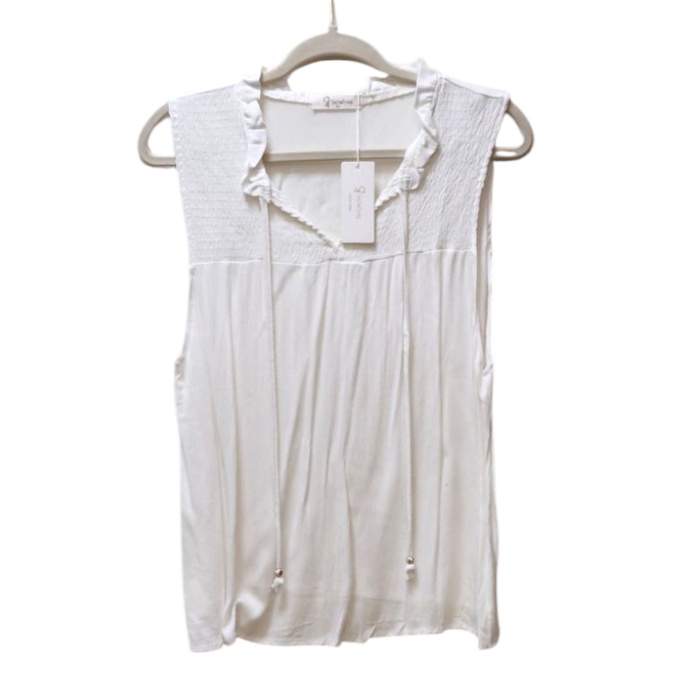 NWT SNOWFLAKE NEW YORK sleeveless White Top Size XL